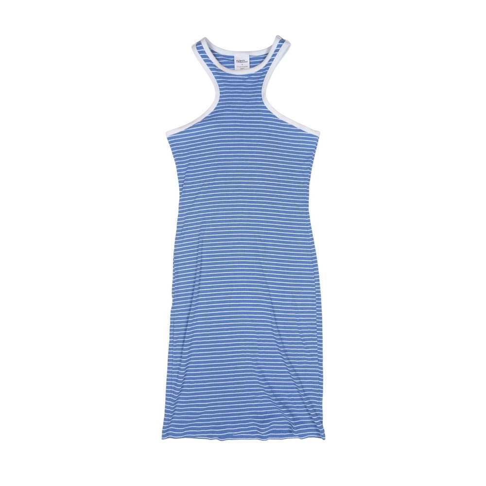 Sports Illustrated Athletic Racer Blue Stripes Tank Dress Women's Size Small